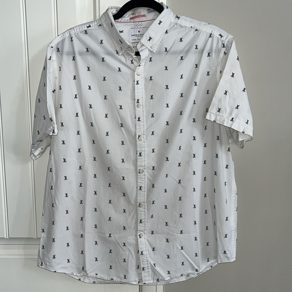 Denim & Flower button down Shirt XL